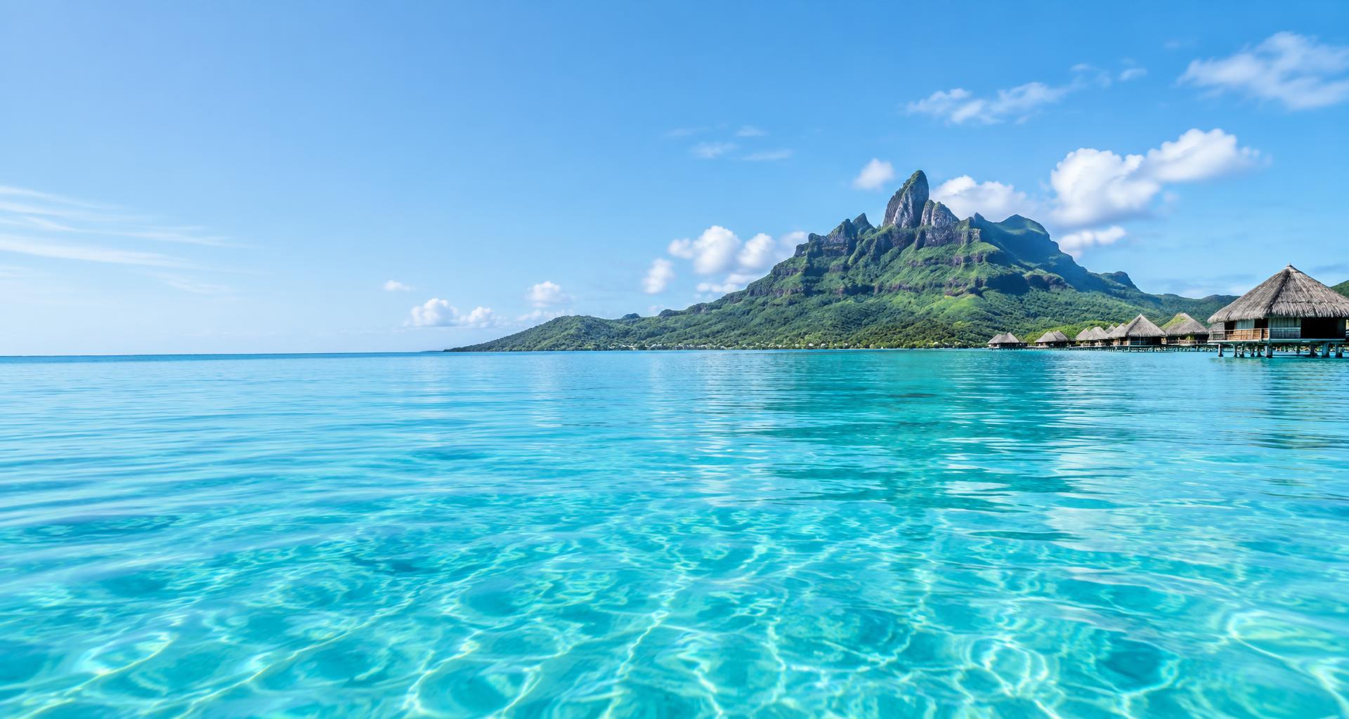 Le lagon turquoise de Bora Bora en Polynésie française